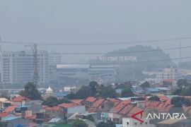 Kabut asap terlihat menaungi sejumlah wilayah Provinsi Kepulauan Riau