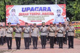Kapolres Langkat pimpin sertijab Kasat Reskrim, Kasat Narkoba dan Kapolsek