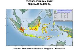BMKG catat tiga titik panas terdeteksi di Sumatera Utara, salah satunya di Tapanuli Selatan