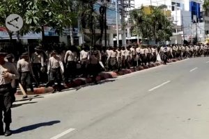 Papua Terkini - Ratusan siswa Bintara bersih-bersih kota Jayapura