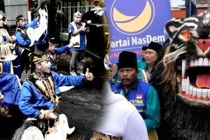 Cara unik PAN dan Nasdem raih simpati saat daftarkan bacaleg