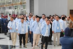 Sejumlah petinggi tim pemenangan paslon tiba di JCC