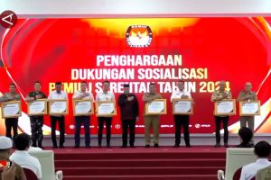 Tingkat partisipasi pemilih capai 82 persen, KPU apresiasi bantuan K/L