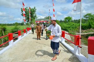 TNI rampungkan jembatan akses pertanian warga di Aceh bantuan presiden