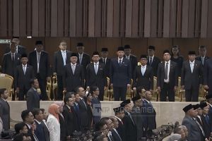 Ketum parpol-menteri kabinet hadiri pidato KEM-PPKF Prabowo di DPR