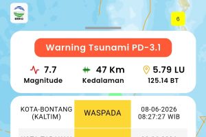 Kota Tarakan berstatus waspada pascagempa magnitudo 7,7