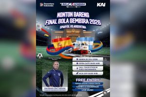 KAI Gelar Nobar Final Bola Gembira 2026 di Stasiun Yogyakarta dan Kereta Makan pada 14 Perjalanan