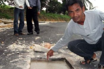 Mutu Proyek Jalan Wonosari Karimun Jelek