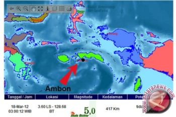 Gempa 5,8 SR guncang Kepulauan Aru