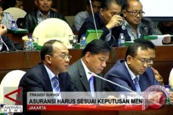 Belum ada kepastian besaran asuransi korban Sukhoi