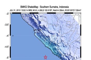 Gempa 5,0 SR guncang  Bengkulu