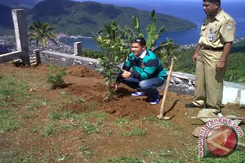 Harley Mangindaan tanam pohon di  Puncak Pusunge