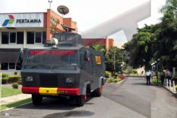 Antisipasi Aksi Mogok, Puluhan Aparat Siaga di Pertamina