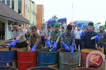 Polres Muba musnahkan barang bukti hasil operasi