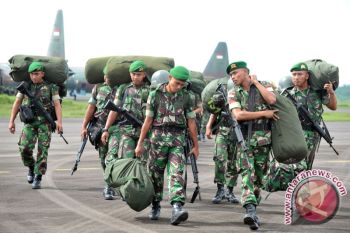 Anggota pengamanan perbatasan Kodam Sriwijaya tiba di Palembang 
