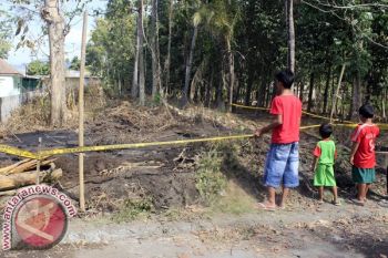 Kebun milik warga Kotengan Baru mengeluarkan api