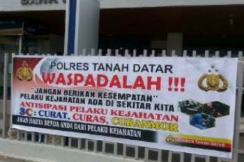 Polres Pasang Spanduk Imbauan Waspada 3C