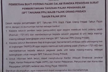 Pelaksanaan Penagihan Pajak Serentak Triwulan I Tahun 2015