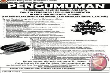 Pengumuman Seleksi Anggota Paswaslu