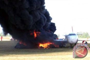 Pesawat FASI Terbakar di Bandara Pondok Cabe