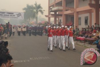 Pelajar Di Buntok Ikuti Lomba Gerak Jalan 