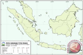 Titik panas di Sumatera Selatan tinggal satu