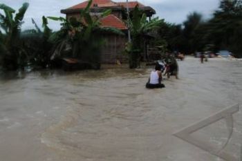 Luapan Sungai Lematang robohkan rumah warga