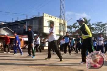 Bupati Barito Utara Senam Bersama Di WFC