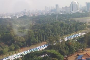 Grab dan uber taksi demo, jalan macet