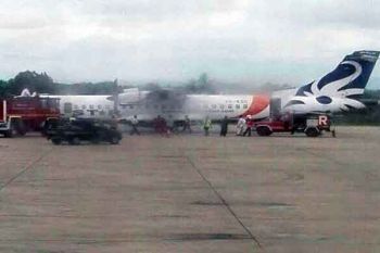 Mesin pesawat Kalstar Banjarmasin-Kotabaru terbakar