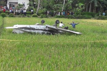 Pesawat Latih Jatuh di Persawahan di Cilacap