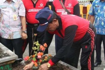 Bupati Inhil Ikuti Baksos Tanam Pohon Dalam Rangka Jumbara PMR