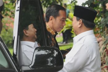 Presiden Jokowi Terima Prabowo di Istana Merdeka