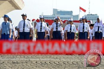 Pelajar bogor Padati Jalan Protokol Sambut Raja Salman
