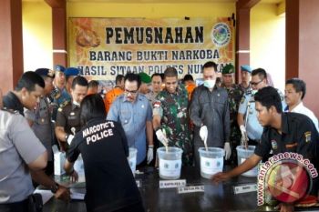 Polres Nunukan Musnahkan Sabu
