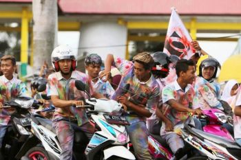Siswa Bandarlampung Rayakan Kelulusan Konvoi Hingga Malam 