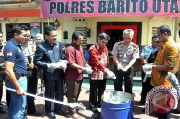 Polres Barut Musnahkan Sabu dan Ratusan Butir Zenith