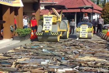 Membisingkan, 500 Knalpot Hasil Sitaan di Kudus Dimusnahkan 