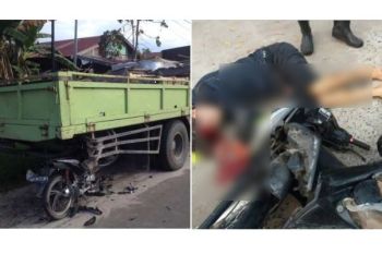 Dua Pengendara Motor Terkapar Akibat Tabrak Truk