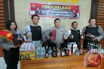 Astaga! Polres Kotim Sita 1.060 Botol Minuman Keras Ilegal