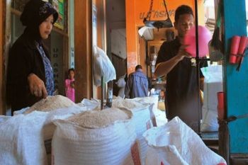 Stok banyak harga beras di Bandarlampung bertahan