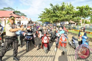 Polres Bartim Ajak Ratusan Pengendara Konvoi Merah Putih