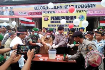 Polres Barut Musnahkan 88 Gram Sabu-sabu