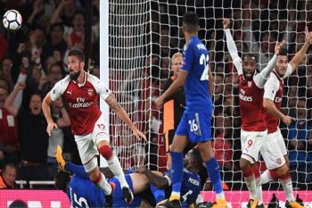    Sundulan Giroud Pastikan Kemenangan Arsenal Atas Leicester