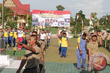 TNI-Polri di Karimun Perkuat Kebersamaan Lewat Senam