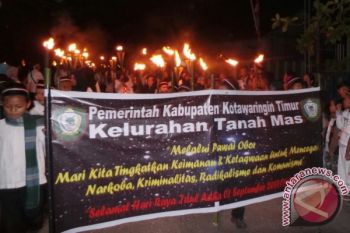Pawai Takbiran Meriah di Sampit Walau Listrik Padam 