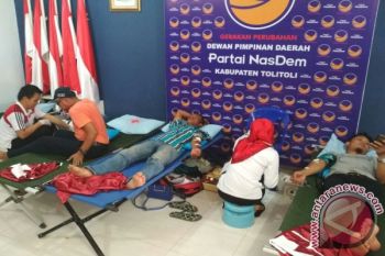 Ratusan Kader Nasdem Tolitoli Ikuti Donor Darah