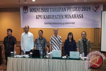 Gandeng Parpol dan Panwaslu, KPU Minahasa Sosialisasikan Tahapan Pemilu 2019