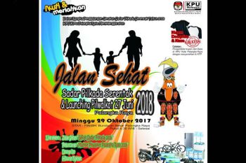 KPU Perkenalkan Maskot Pilkada Palangka Raya "Sitongmar" Melalui Jalan Sehat