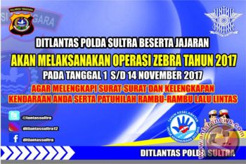 Polda Sultra Gelar Operasi Zebra 2017 